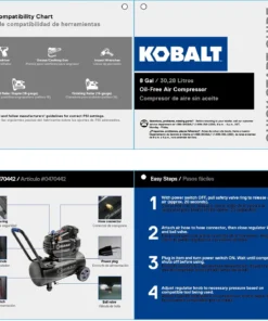Kobalt Air Compressors 8-Gallon Single Stage Portable Electric Horizontal Air Compressor 21 Kobalt Air Compressors 8-Gallon Single Stage Portable Electric Horizontal Air Compressor -Kobalt Sales Shop 08074535