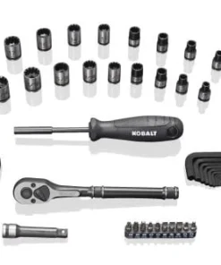 Kobalt Mechanics Tool Sets Universal 67-Piece Standard (SAE) and Metric Combination Matte Mechanics Tool Set (3/8-in)