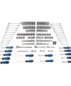 Kobalt Mechanics Tool Sets 189-Piece Standard (SAE) and Metric Combination Polished Chrome Mechanics Tool Set (1/4-in; 3/8-in)