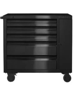 Kobalt Bottom Tool Cabinets 3000 Series 41-in W x 41-in H 5-Drawer Stainless Steel Rolling Tool Cabinet (Black)