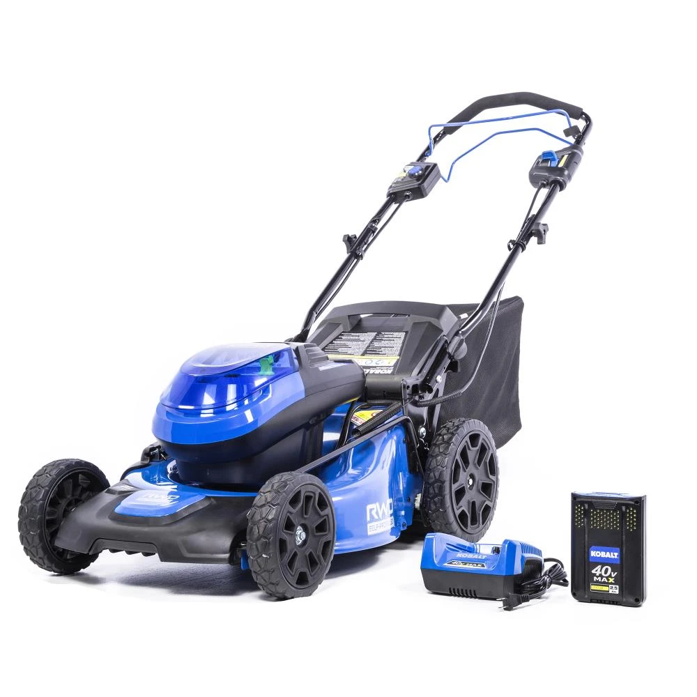 Kobalt Cordless Electric Push Lawn Mowers 40-Volt Max Brushless 20-in Self-propelled Cordless Electric Lawn Mower 5 Ah (Battery and Charger Included) 1 Kobalt Cordless Electric Push Lawn Mowers 40-Volt Max Brushless 20-in Self-propelled Cordless Electric Lawn Mower 5 Ah (Battery and Charger Included)