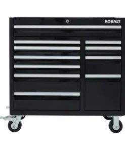 Kobalt Bottom Tool Cabinets 3000 Series 41-in W x 41-in H 11-Drawer Steel Rolling Tool Cabinet (Black)