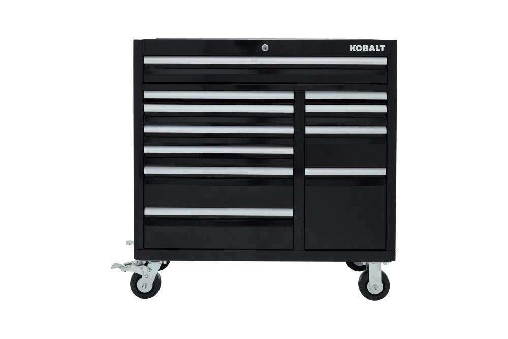 Kobalt Bottom Tool Cabinets 3000 Series 41-in W x 41-in H 11-Drawer Steel Rolling Tool Cabinet (Black) 1 Kobalt Bottom Tool Cabinets 3000 Series 41-in W x 41-in H 11-Drawer Steel Rolling Tool Cabinet (Black)