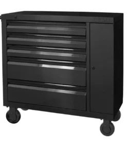 Kobalt Bottom Tool Cabinets 3000 Series 41-in W x 41-in H 5-Drawer Stainless Steel Rolling Tool Cabinet (Black) -Kobalt Sales Shop 08703972