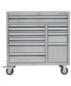 Kobalt Bottom Tool Cabinets 3000 Series 41-in W x 41-in H 11-Drawer Stainless Steel Rolling Tool Cabinet (Stainless Steel)