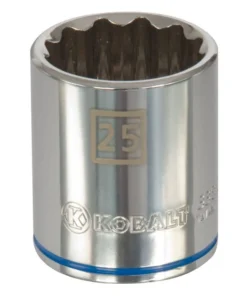 Kobalt Sockets & Socket Sets Metric 1/2-in Drive 12-point 25-mm Shallow Socket
