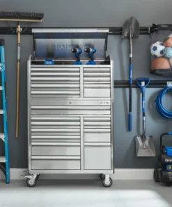 Kobalt Bottom Tool Cabinets 3000 Series 41-in W x 41-in H 11-Drawer Stainless Steel Rolling Tool Cabinet (Stainless Steel) -Kobalt Sales Shop 09814602