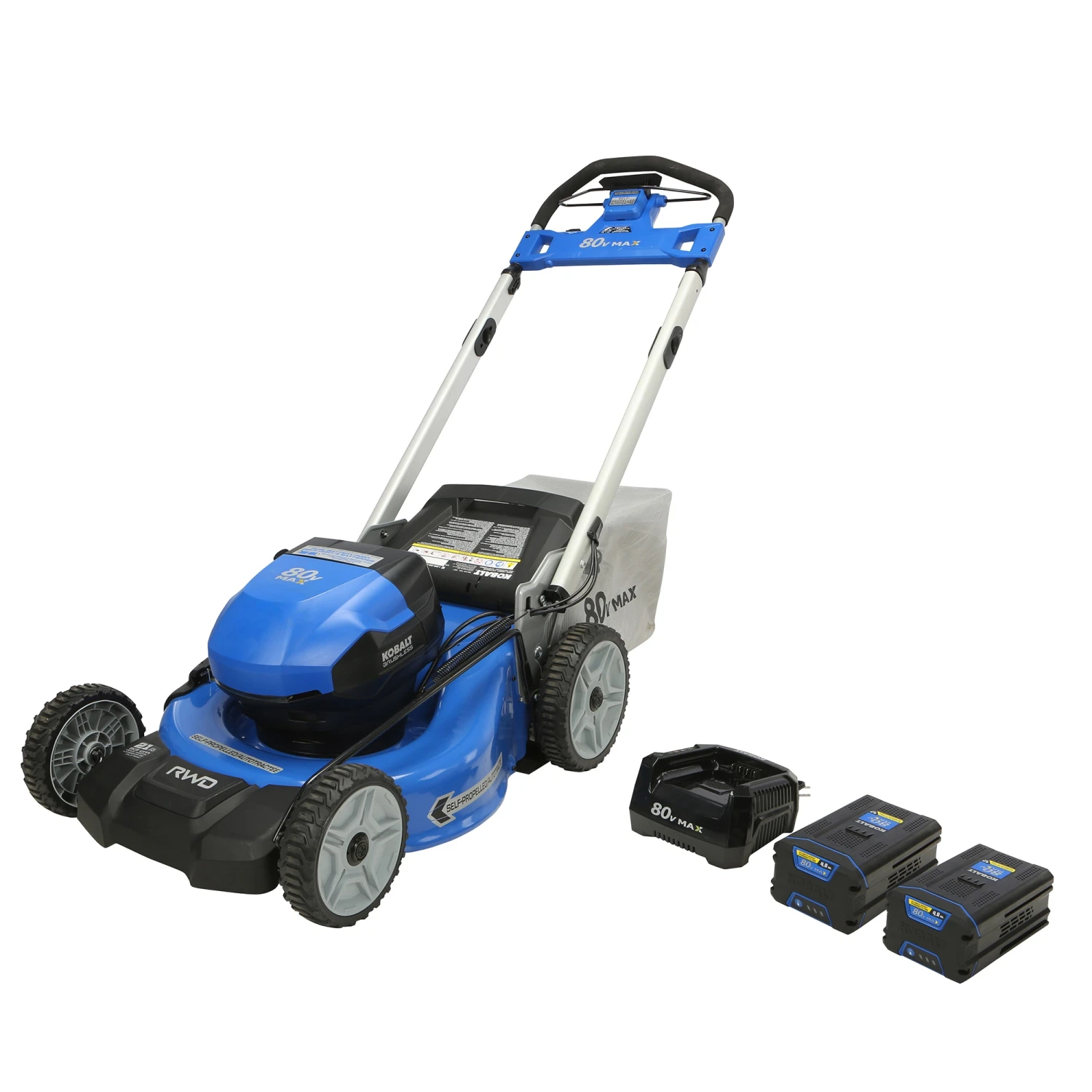 Kobalt Cordless Electric Push Lawn Mowers 80-Volt Max Brushless 21-in Self-propelled Cordless Electric Lawn Mower 4 Ah (Battery & Charger Included) 1 Kobalt Cordless Electric Push Lawn Mowers 80-Volt Max Brushless 21-in Self-propelled Cordless Electric Lawn Mower 4 Ah (Battery & Charger Included)