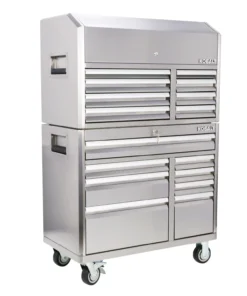 Kobalt Bottom Tool Cabinets 3000 Series 41-in W x 37.5-in H 8-Drawer Stainless Steel Rolling Tool Cabinet (Stainless Steel) -Kobalt Sales Shop 11561547