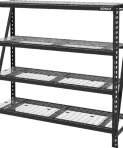 Kobalt Freestanding Shelving Units 84-in W x 24-in D x 84-in H 4-Tier Heavy Duty Steel Utility Shelving Unit