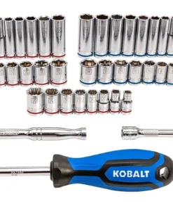 Kobalt Mechanics Tool Sets 232-Piece Standard (SAE) and Metric Combination Polished Chrome Mechanics Tool Set (1/4-in; 3/8-in; 1/2-in;) -Kobalt Sales Shop 16663706
