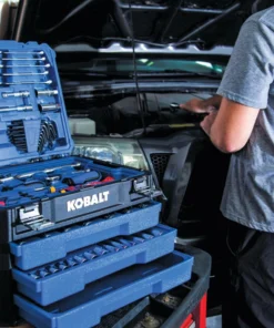 Kobalt Mechanics Tool Sets 232-Piece Standard (SAE) and Metric Combination Polished Chrome Mechanics Tool Set (1/4-in; 3/8-in; 1/2-in;) -Kobalt Sales Shop 17608023 scaled