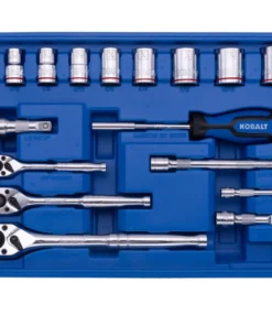 Kobalt Mechanics Tool Sets 250-Piece Standard (SAE) and Metric Combination Polished Chrome Mechanics Tool Set (1/4-in; 3/8-in) -Kobalt Sales Shop 42702389 scaled