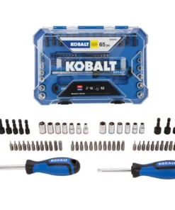 Kobalt Mechanics Tool Sets 65-Piece Standard (SAE) and Metric Combination Polished Chrome Mechanics Tool Set