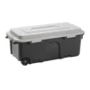 Kobalt Plastic Storage Totes X-large 31-Gallon (124-Quart) Grey Heavy Duty Rolling Tote with Latching Lid