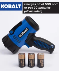 Kobalt Flashlights 1200-Lumen LED Rechargeable Spotlight Flashlight -Kobalt Sales Shop 45368644 scaled