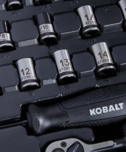 Kobalt Mechanics Tool Sets Universal 115-Piece Standard (SAE) and Metric Combination Matte Mechanics Tool Set (1/4-in; 3/8-in) -Kobalt Sales Shop 45373711