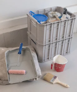 Kobalt Plastic Storage Totes Medium 8.5-Gallon (34-Quart) Grey Heavy Duty Tote with Lidless Lid -Kobalt Sales Shop 46359367 scaled