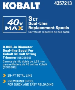 Kobalt String Trimmer Line 19-ft Spool 0.065-in 40V Spooled Trimmer Line -Kobalt Sales Shop 46556763